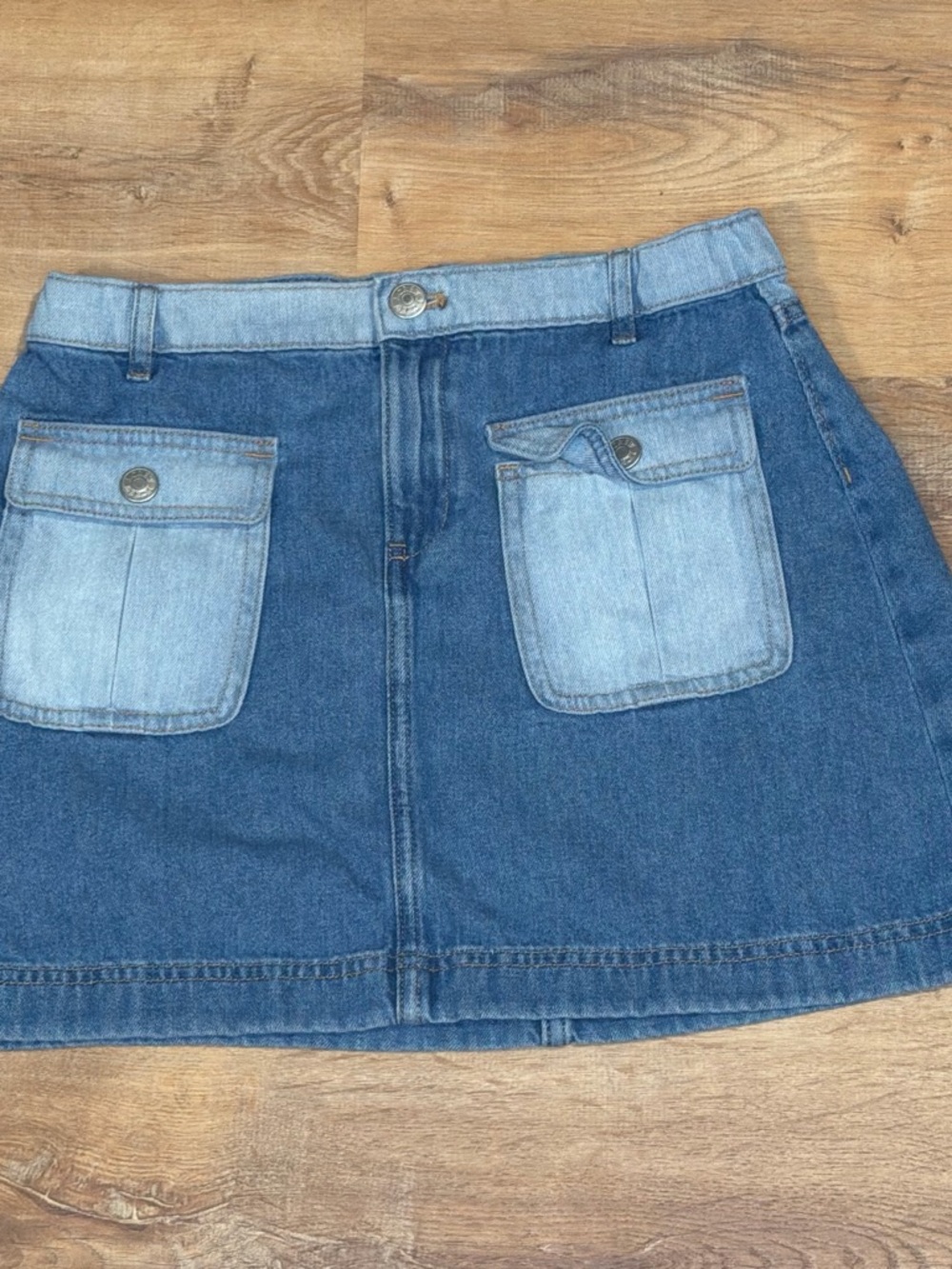 Crewcuts Two-Tone Blue Denim Mini Skirt